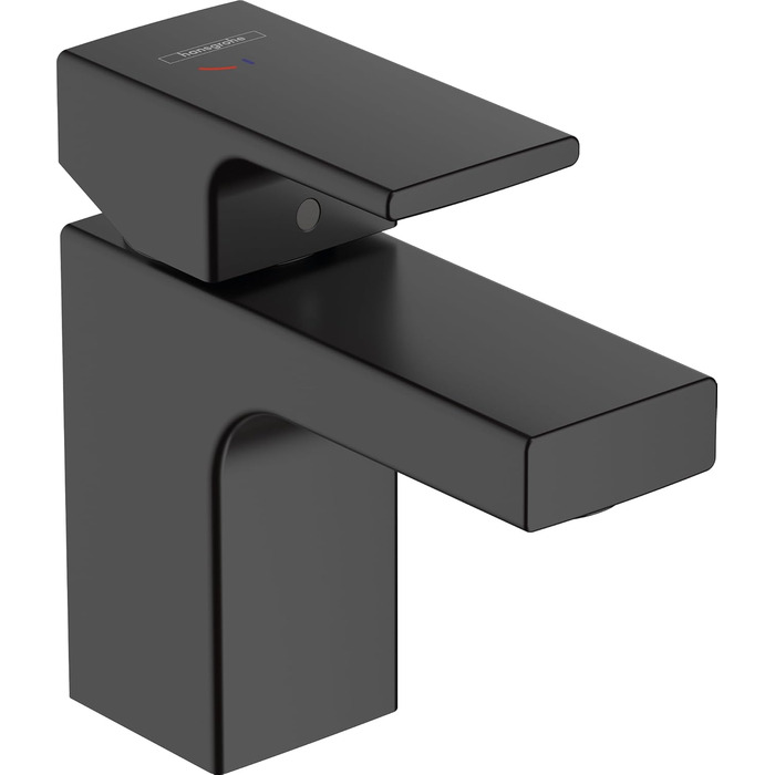 Змішувач для ванної кімнати Hansgrohe Vernis Shape, чорний мат, з висувною виливкою, водозберігаючий, висота виливу 70 мм