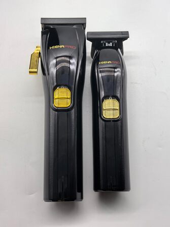 Професійна машинка для стрижки HIENA PRO з Т-лезом, бездротова, з LCD-дисплеєм, USB-зарядка, чорна – комплект для барбера