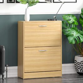 Шкаф для взуття Vida Designs з 2 відкидними полицями, органайзер для взуття, дерев'яний модуль, сосна