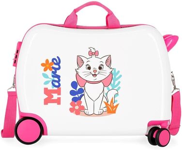Дитяча валіза Disney Aristocats, біла, 50x39x20 см, жорсткий ABS, 34 л, 1,8 кг, 4 колеса
