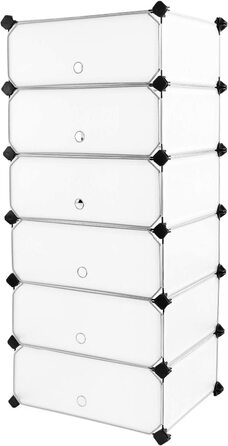 SONGMICS модульний стелаж для взуття з пластику та металу, 12 секцій, 83 x 31 x 105 см, чорний, органайзер для зберігання взуття, шафа для одягу