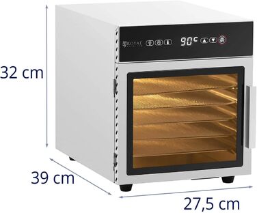 Дегідратор для фруктів Royal Catering RCDA-500/15S, 500 Вт, 6 лотків, нержавіюча сталь