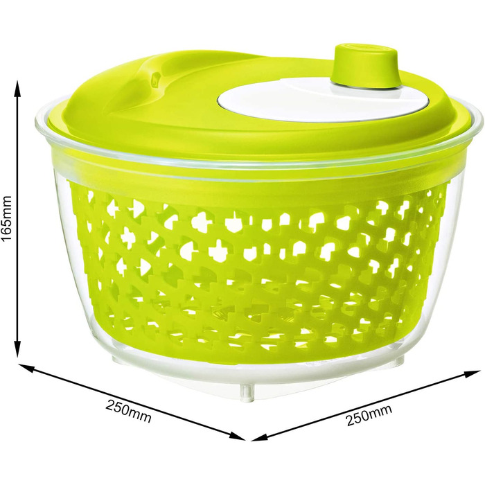 Сушарка для салату Rotho Fresh, пластикова, BPA-free, зелена/прозора, 4,5 л
