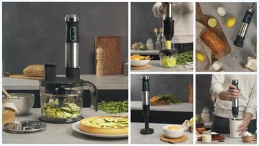 Блендер Cecotec Stabmixer Power TitanBlack 1500 XL Cream - 1500 Вт, CrossBlades, XL-фут, захист від бризок, 8 аксесуарів