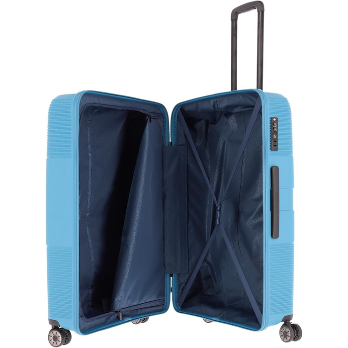 Валіза Travelite WAAL 76 см, 4 колеса, TSA замок, бірюзова, жорсткий корпус, 98 л, з переробленою підкладкою