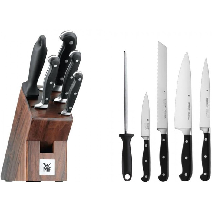 Набір ножів WMF Spitzenklasse Plus з бруском для заточування, 6 предметів, Made in Germany