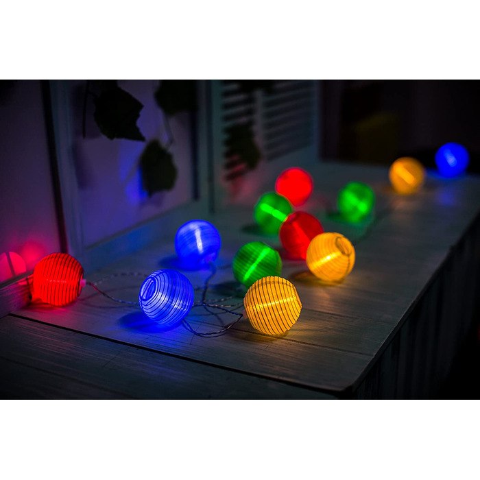 Світлодіодна гірлянда Gresonic з ліхтариками, 20 LED, різнокольорова, для саду, вечірки, весілля, новорічна, з мережевим підключенням, для дому та вулиці