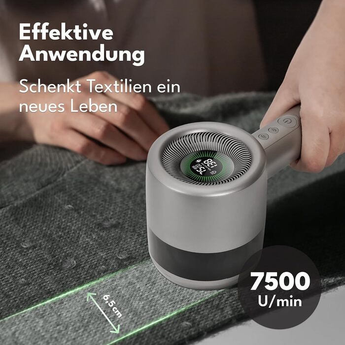 LEBENLANG Преміум електричний видальник ковтунців для одягу 4000mAh з LED-дисплеєм та ліхтариком, 5 режимів, 3.5 год роботи