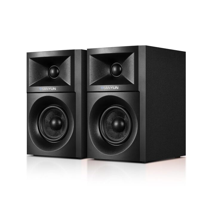 Sanyun SW203: Акустична система 4.0 для студії - 60W, 4-смугова, DSP, 3D звук, USB/Bluetooth 5.4, 24bit DAC, 3