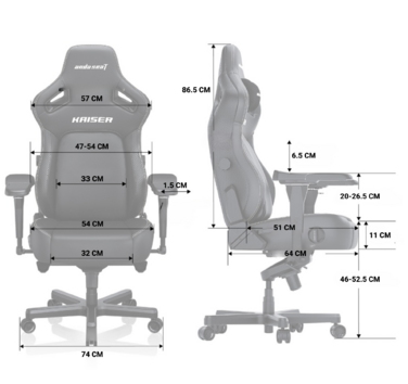 Крісло ігрове Anda Seat Kaiser 4 Black Fabric Size XL
