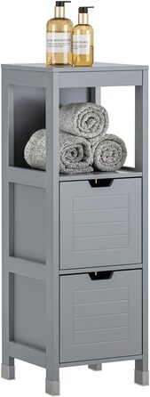 Тумба для ванної SoBuy FRG127-SG, темно-сіра, з ніжками, 30x90x30 см