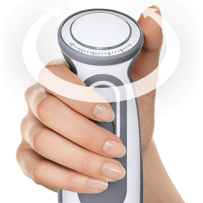 Блендер Braun MultiQuick 5 Vario MQ 5220WH, 1000 Вт, з нержавіючою насадкою, біло-сірий, комплект 2 аксесуари