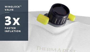 Самонадувний туристичний килимок Therm-a-Rest Trail Lite з клапаном Winglock, для кемпінгу та походів, розмір 50,8x183,9 см, колір сірий (Trooper)