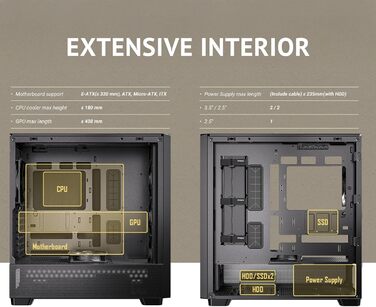 Корпус для ПК Antec GEH Flux SE Midi Tower чорний, для ігрових та офісних систем, вентиляція, роздрібна версія