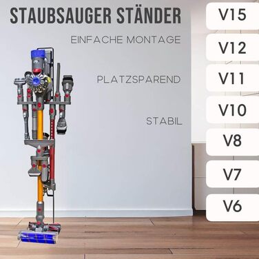 Підставка-органайзер Maxorado для акумуляторних пилососів Dyson V6 V7 V8 V10 V11 V12 V15 DC30-DC35 – тримач, аксесуар, заміна, підлогова стійка