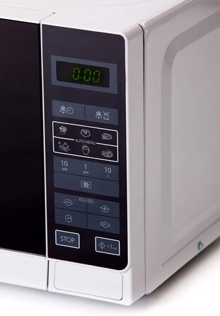 Мікрохвильова піч Sharp R242WW, 20 л, 800 Вт, 5 режимів, 8 авто програм, розморожування за вагою і часом, дитячий захист, енергозбереження, скляний піддон 25,5 см, біла