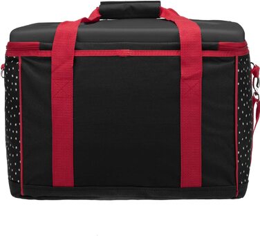 Термосумка anndora XL 40 л – ізотермічна сумка-холодильник для пікніка, чорна з білими крапками