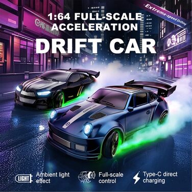 Umikk Mini RC Drift Car Pro 1:64 - Професійний радіокерований дрифт-кар 4WD для столу, подарунок для дорослих (Стиль 3)