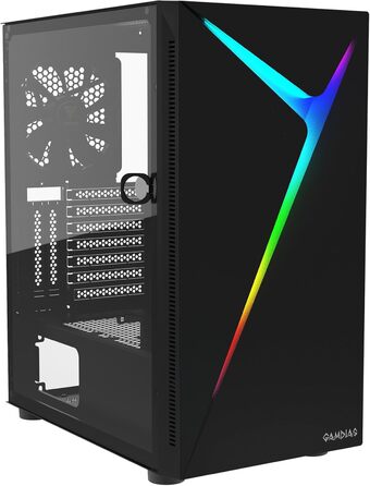 Ігровий корпус для ПК GAMDIAS ARGUS E4 Elite, Mid-Tower ATX, загартоване скло, ARGB підсвічування, 120 мм вентилятор, підтримка ATX