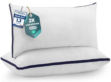 Набір подушок для сну Utopia Bedding, 40x80 см, дихаючі гіпоалергенні подушки, темно-синій колір (2 шт.)