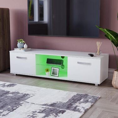 ТВ-тумба Vida Designs Cosmo, ДСП, біла, 140 см, з LED-підсвіткою