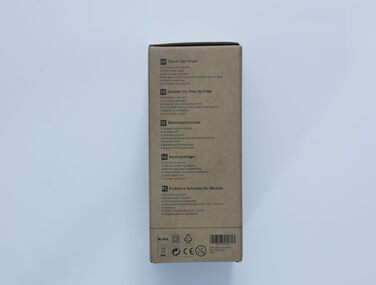 Фен для волосся Aigostar 1800 Вт, дорожній, складана ручка, 3 температури, 2 швидкості, захист від перегріву, сірий