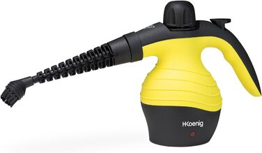 Пароочисник ручний H.Koenig NV60, 3,5 бар, 1000 Вт, 350 мл, насадки, жовтий