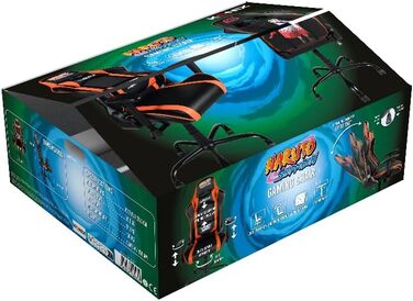 Ігрове крісло Konix Naruto Shippuden Premium, PVC-шкіра, ергономічне, з подушками для попереку та шиї, нахил 150°, дизайн Хокаге, чорне з помаранчевим