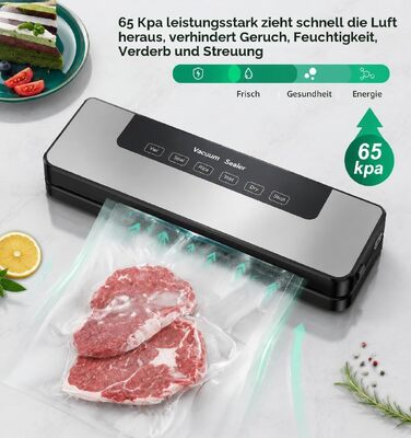 Вакууматор для продуктів 5-в-1 з потужним всмоктуванням, пристрій для вакуумного пакування їжі