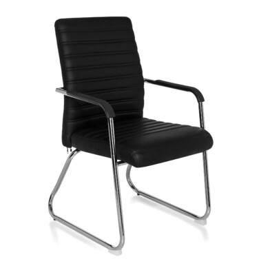 Крісло для конференцій / крісло для полозів / крісло STEEL V PU black hjh OFFICE