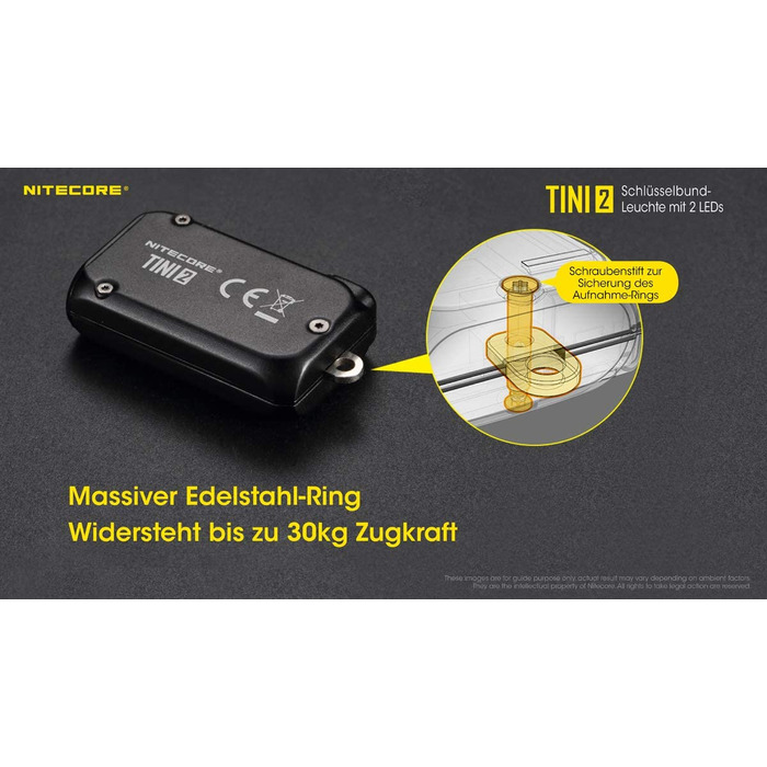Ліхтар-брелок Nitecore TINI 2, 500 люмен, акумуляторний, чорний