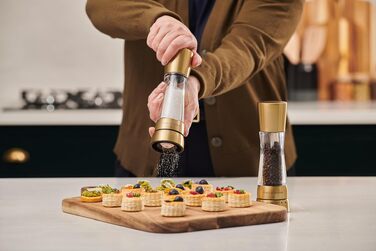 Набір ручних млинків для солі та перцю Cole & Mason Derwent Precision+, нержавіюча сталь та акрил, Gunmetal Grey, 190 мм, подарунковий set