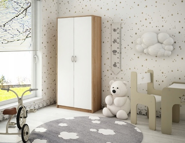 Шафа-гардероб Bestseller Patryk R004, 74x180x35 см, білий / дуб сонома