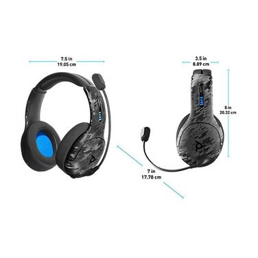 Бездротові ігрові навушники PDP Gaming LVL50 з мікрофоном для PS5, PS4, PC та ноутбука, шумопоглинання, підсилення басів, накладні, чорний камуфляж