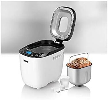 Хлібопічка Unold 68010 Backmeister Design, до 1 кг, 550 Вт, BPA-free, 12 програм, LCD, чорна-біла, термостійкий корпус