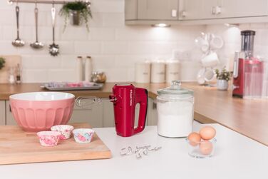 Міксер ручний Russell Hobbs Desire Red 5 швидкостей + турбо, насадки для тіста, кнопка виштовхування, підставка