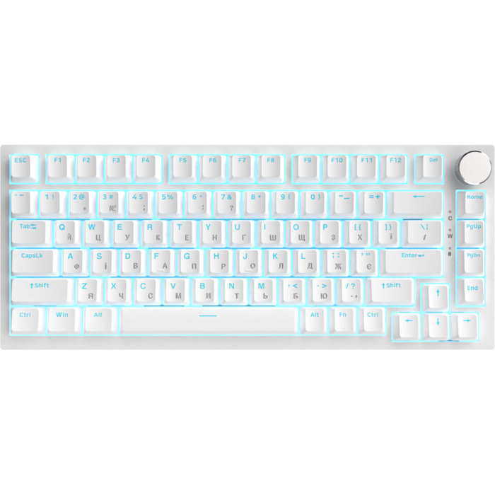 Дротова механічна клавіатура Ajazz AK820 Red Switch White (AK820-R-W)