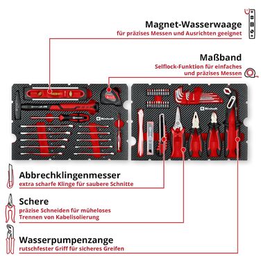 Einhell E-CASE 80: Набір інструментів в кейсі (80 предметів) для дому, майстерні та транспортування