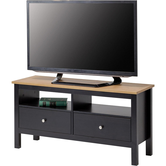 Тумба під телевізор із масиву дерева Hagge Home, 110x40 см, біла, коричнева, чорна, для вітальні