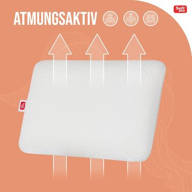 Подушка для сну на боку ортопедична з ефектом пам'яті 40x60 см, подушка для підтримки шиї