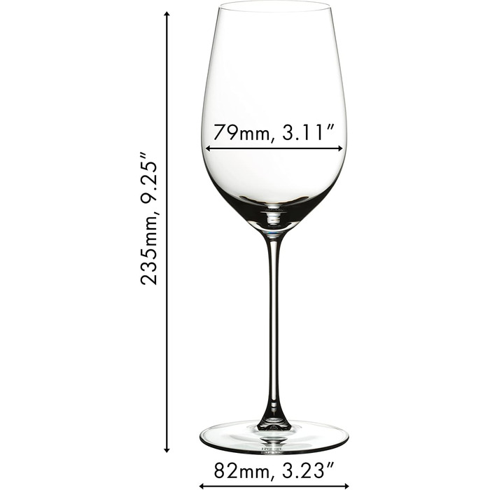 Бокали RIEDEL Veritas Riesling/Zinfandel 2 шт. Кришталеві, для вина Ріслінг/Зінфандель, для посудомийної машини