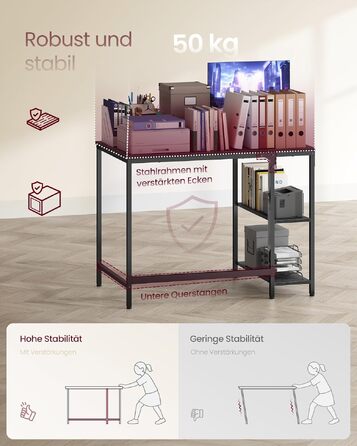 Стол письмовий VASAGLE 100x50 см, комп'ютерний, офісний, вінтажний стиль, для робочого кабінету, спальні, вітальні, колір: коричнево-чорний