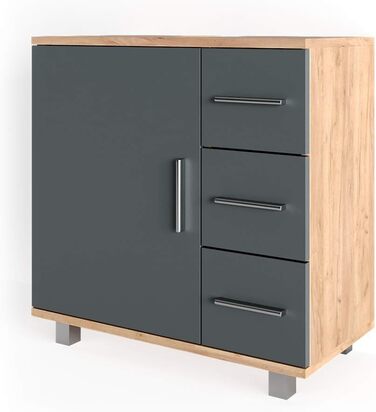 Тумба під умивальник Vicco Ilias, дуб/антрацит, 60х60,8 см, Goldkraft Eiche