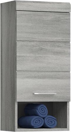 Навісна шафа для ванної кімнати homes&jones Soul, 37x79x24 см, ДСП, колір димчасте срібло