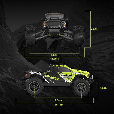 Радіокерований автомобіль RIAARIO 1:10 Brushless 50 км/год Позашляховик 4WD Водонепроникний карбон