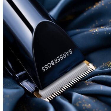 Професійна машинка для стрижки волосся та бороди BarberBoss QR-2091, акумуляторна, USB-зарядка, 2 швидкості, LED-дисплей, титаново-керамічне лезо