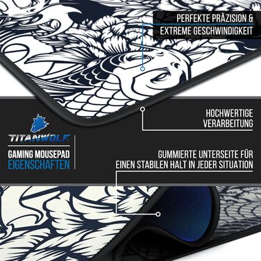 Килимок для миші Titanwolf 1200x600 мм з картою світу XXXL - великий, для геймінгу, покращує точність та швидкість, сумісний з Logitech