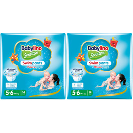 Підгузки для плавання Babylino Sensitive для басейну та моря, розмір 4-5 (9-15 кг), 84 шт, гіпоалергенні