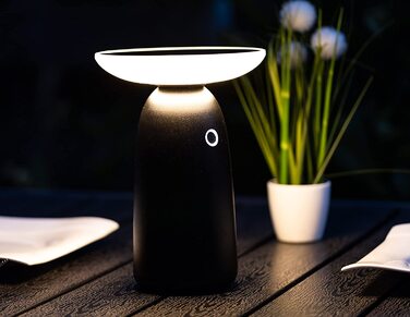 Сонячна настільна лампа ChiliTec з акумулятором, IP44, 22,5 см, диммована, USB-C, сенсор сутінків, тепле світло