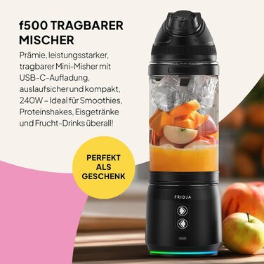 Citrus-прес електричний Fridja Premium One-Touch (чорний) - для апельсинів, лимонів, 400 мл, не розбризкує, нержавіюча сталь, 50 Вт
